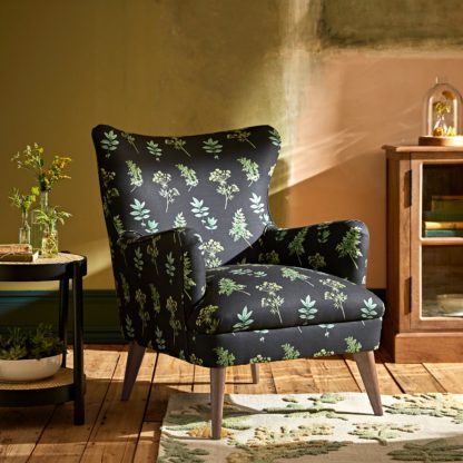 An Image of Marlow Marsh Botanical Print Armchair Navy