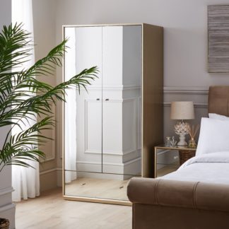 An Image of Harriet Mirrored Gents Wardrobe Silver