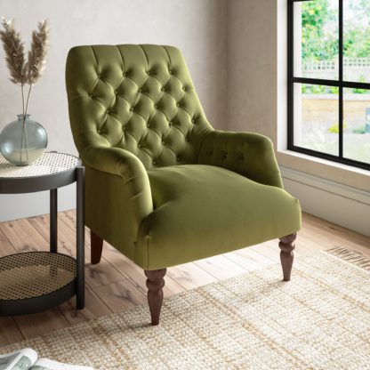 An Image of Bibury Luxury Velvet Armchair Luxury Velvet Black