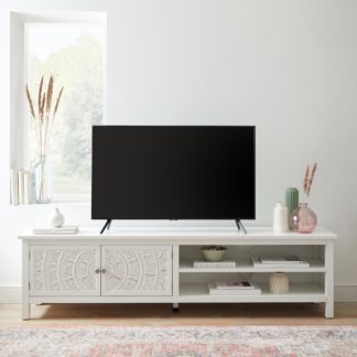 An Image of Samira Extra Wide White TV Unit White