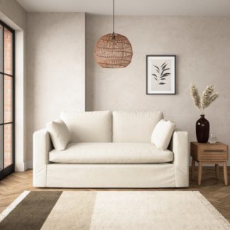 An Image of Alnwick Soft Cotton 2 Seater Sofa Soft Cotton White Sand
