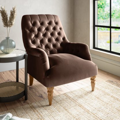 An Image of Bibury Luxury Velvet Armchair Luxury Velvet Black