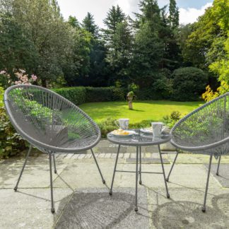 An Image of Monaco 2 Seater Grey Egg Chair Bistro Set Grey