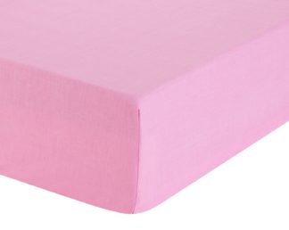 An Image of Argos Home Plain Pink Fitted Sheet - Small Double