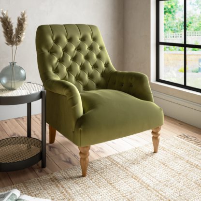 An Image of Bibury Luxury Velvet Armchair Luxury Velvet Black