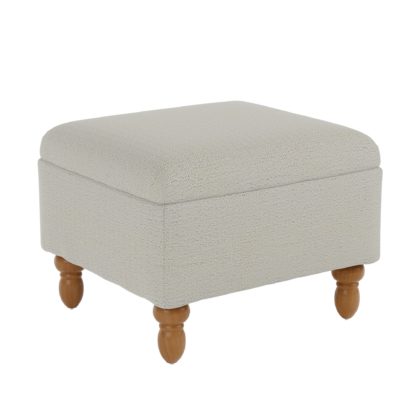 An Image of Oswald Herringbone Footstool With Storage Grey