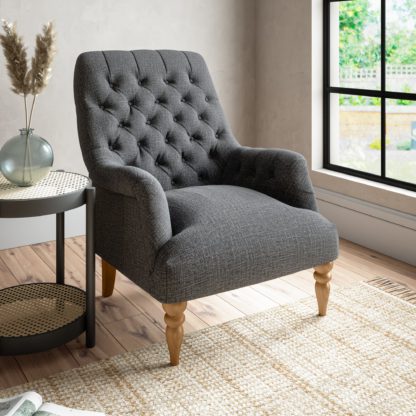 An Image of Bibury Slub Cotton Blend Armchair Slub Cotton Black