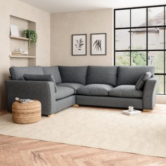 An Image of Blakeney Textured Weave Corner Sofa Textured Weave Graphite