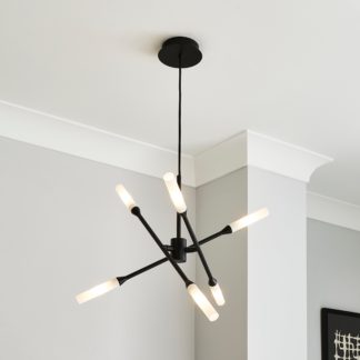 An Image of Elements Fontain 6 Light Ceiling Fitting Black