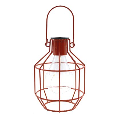An Image of House Beautiful Firefly Solar Powered Caged Lantern