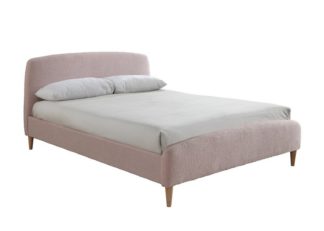 An Image of Birlea Otley Fabric Kingsize Bed Frame - Blush Pink
