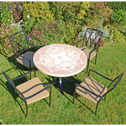 An Image of Provence Dining Table with 4 Ascot Chairs Set Natural