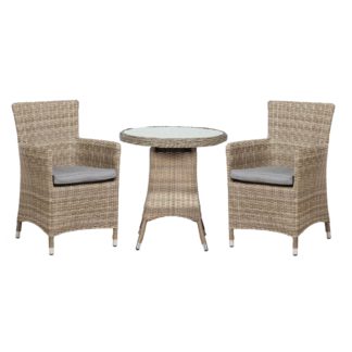 An Image of Wentworth 2 Seater Round Carver Bistro Set Grey