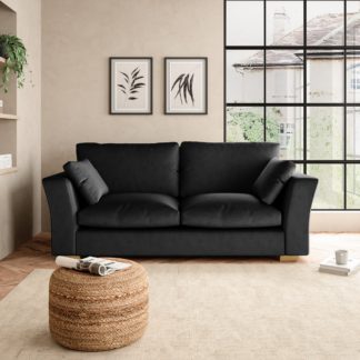 An Image of Blakeney Luxury Velvet 3 Seater Sofa Luxury Velvet Black