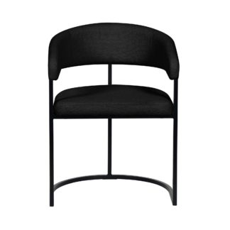 An Image of Zena Boucle Dining Chair Black