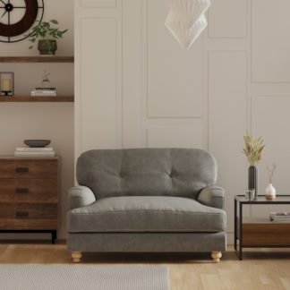 An Image of Martha Vintage Velvet Snuggle Chair Dove (Grey)