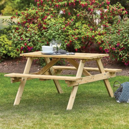 An Image of Anchor Fast Milldale 4 Seater Picnic Bench FSC