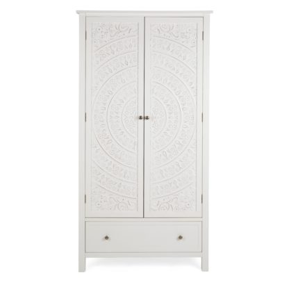 An Image of Samira White Double Wardrobe White