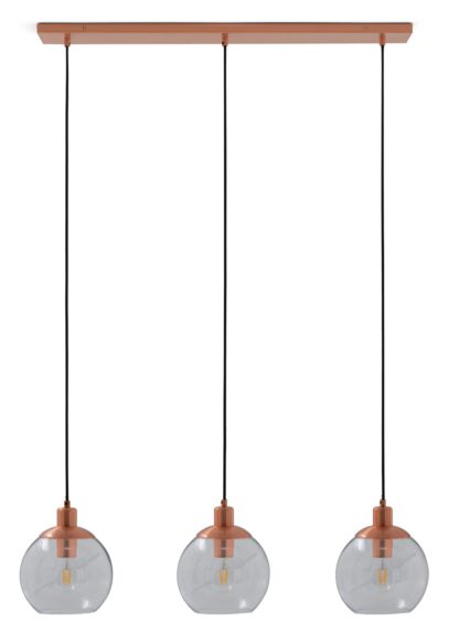 An Image of Habitat Coleman 3 Light Bar Pendant - Copper