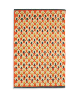 An Image of Habitat Octo Flatweave Cotton Rug - Orange - 120x180cm