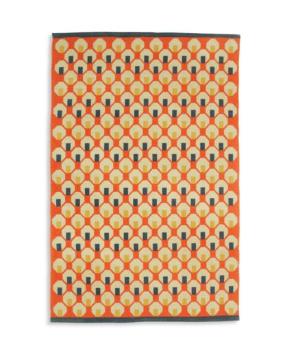 ac16fee95a7c6914eaa12961deaacc7aebaedefb25e0d18947325044025e148c.jpg An Image of Habitat Octo Flatweave Cotton Rug - Orange - 120x180cm