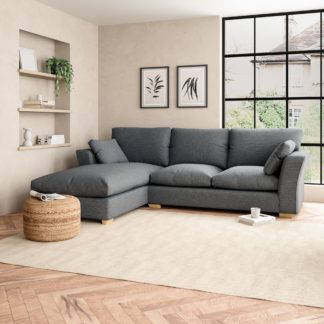 An Image of Blakeney Textured Weave Corner Chaise Sofa Textured Weave Graphite