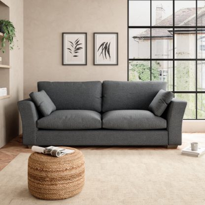 An Image of Blakeney Textured Weave 4 Seater Sofa Textured Weave Graphite