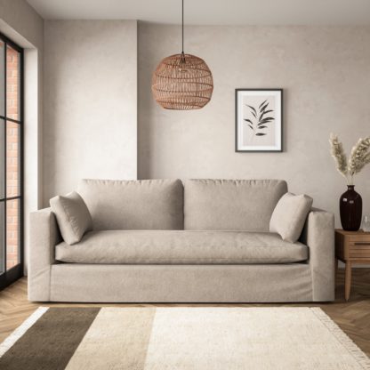 c520556d8cbd956b78792ca09ac0594c92fc3ad29f5ca5cfbfbcd62e7c4a2db5.jpg An Image of Alnwick Soft Cotton 4 Seater Sofa Soft Cotton White Sand