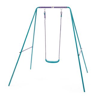 An Image of Plum Single Swing Set - Purple/Teal