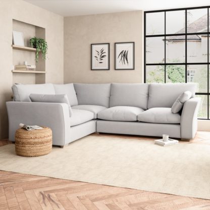 An Image of Blakeney Textured Weave Corner Sofa Textured Weave Graphite