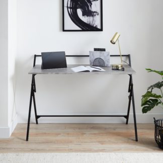 An Image of Evelyn Concrete Effect Wide Folding Desk Grey