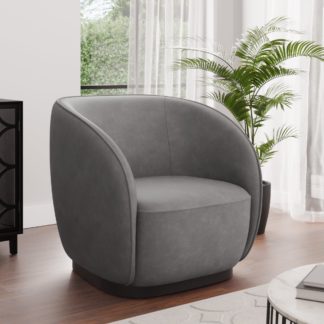 An Image of Arlo Distressed Faux Leather Chair Grey