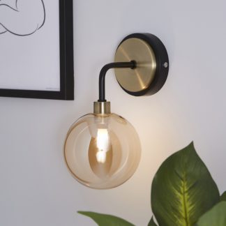 An Image of Shoreditch Glass Wall Light - Champagne & Brass