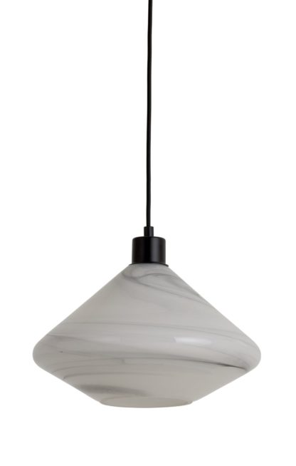 An Image of Habitat Lati Marble Glass Pendant - Black & White