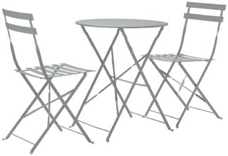 An Image of Argos Home Eve Folding 2 Seater Metal Bistro Set - Grey