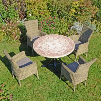 An Image of Provence Dining Table with 4 Dorchester Chairs Set Natural