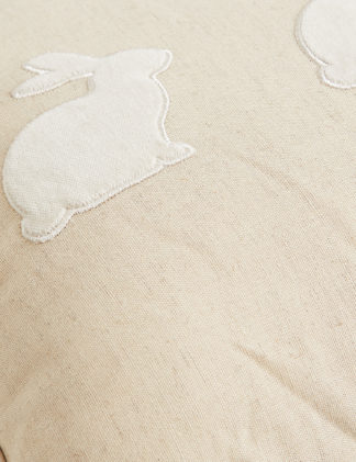 An Image of M&S Cotton Rich Easter Bunny Appliqué Cushion