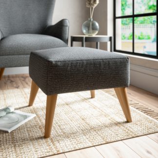 An Image of Marlow Textured Weave Footstool Textured Weave Graphite
