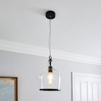 An Image of Lenny 1 Light Black Ceiling Fitting Black