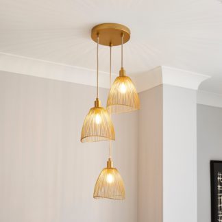 An Image of Elements Jaula Gold 3 Light Cluster Ceiling Fitting Gold