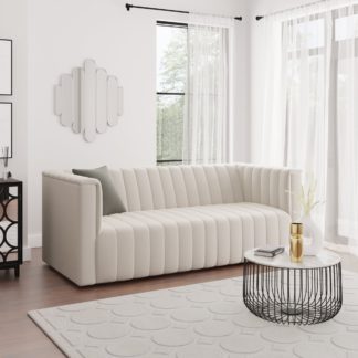 An Image of Cora Chenille 3 Seater Sofa Ivory