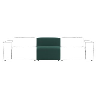 An Image of Modular Cruz Velvet Armless Seat Bottle (Green)