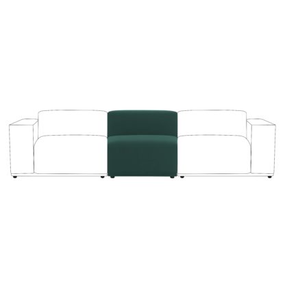 An Image of Modular Cruz Velvet Armless Seat Bottle (Green)