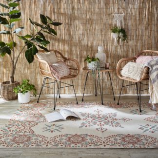 An Image of Boho Tile Indoor Outdoor Rug MultiColoured