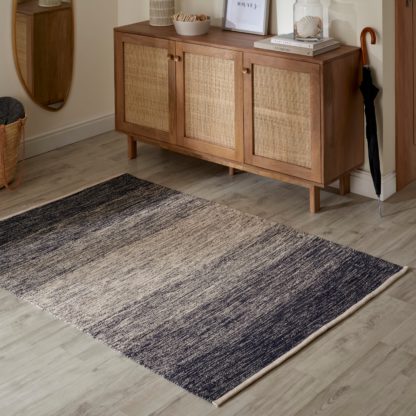 An Image of Ombre Flat Weave Rug Ombre Flatweave Black