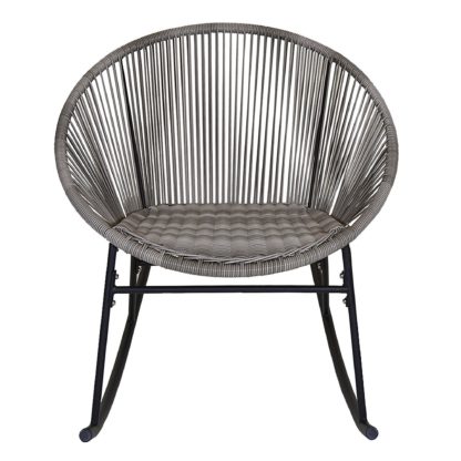 An Image of Charles Bentley Zanzibar Garden Rocking Chair Grey