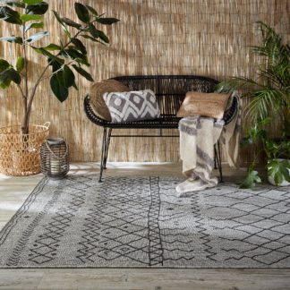 An Image of Ziri Berber Indoor Outdoor Rug Ziri Berber Grey and Black