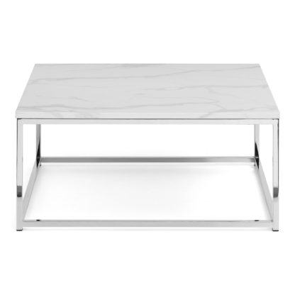 An Image of Scala Marble Effect Gold Coffee Table Gold