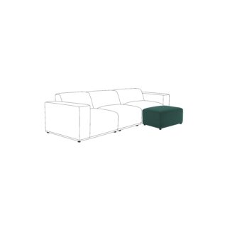 An Image of Modular Cruz Velvet Footstool Bottle (Green)