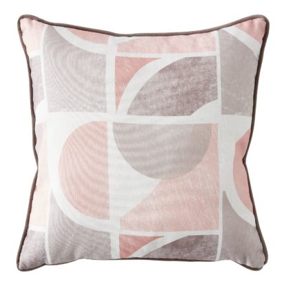 An Image of Geo Cushion - Blush - 43x43cm